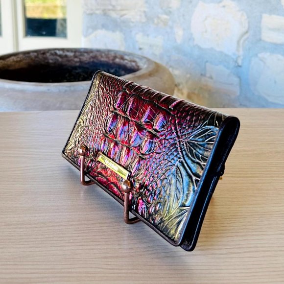 Brahmin Ellen Pesto Edgewood Embossed Leather Satchel/ Ady Wallet Option NWT - Picture 9 of 12